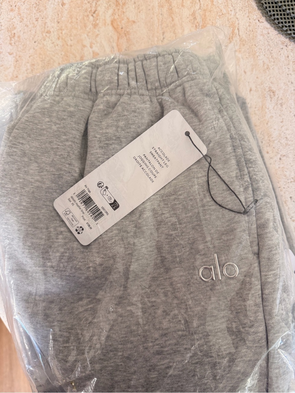 ALO Yoga Kids Heather Gray Joggers with Subtle Logo